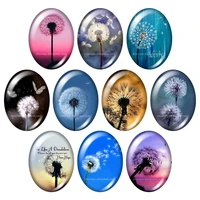 colorful dandelion oval 13x18mm18x25mm30x40mm mixed photo glass cabochon demo flat back jewelry findings