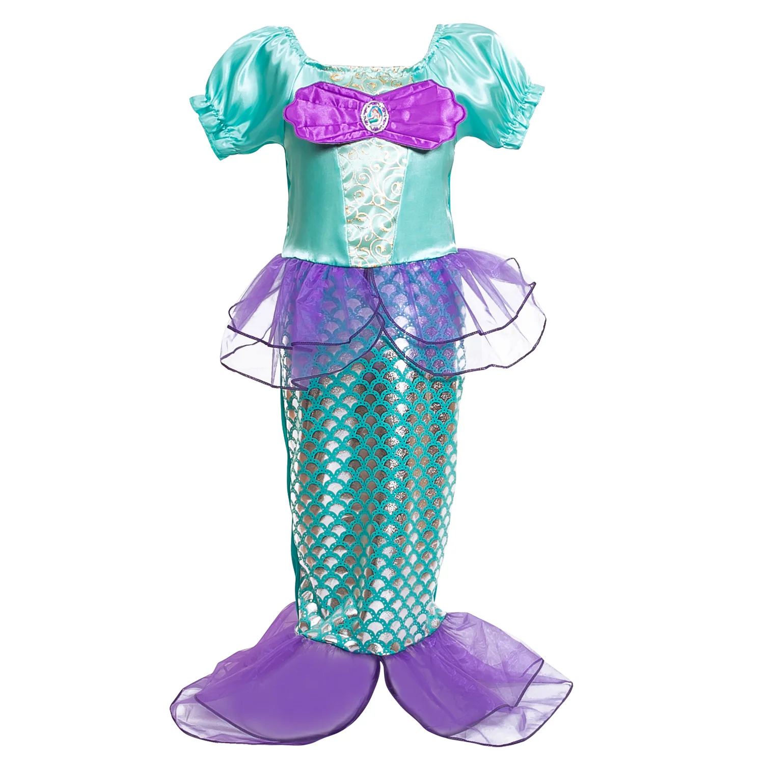 Halloween Little Mermaid Princess Arieling Cosplay Costumes for kids Baby Girl Tails Birthday Party Holiday Costume wig | Тематическая