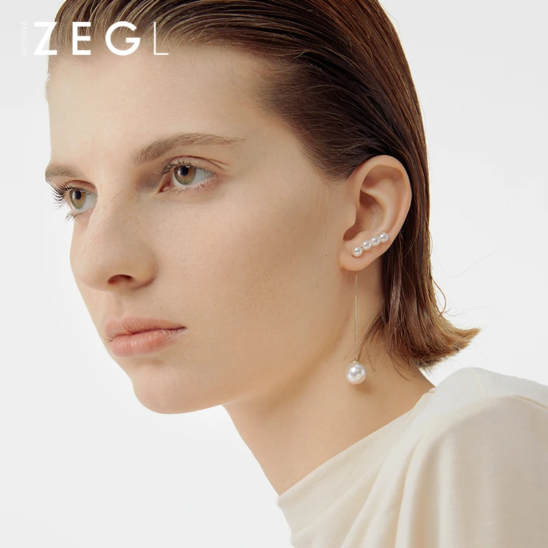 Серьги Zengliu во французском стиле с имитацией жемчуга Женские Элегантные Простые