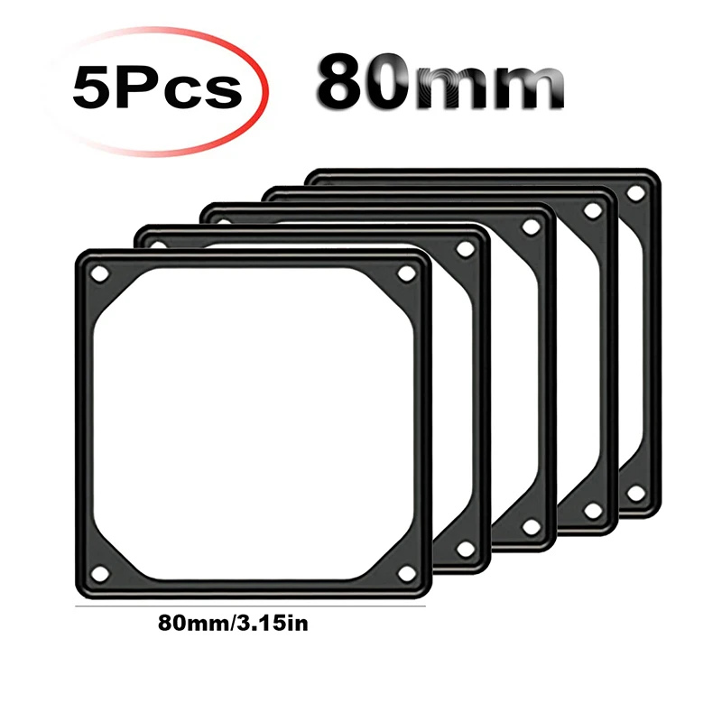 5pcs 80mm 5 шт. 80 мм 92 мм 120 мм 140 мм Антивибрационная силиконовая прокладка вентилятора шумоподавление глушитель прокладка для ПК Компьютерный Вентилятор - Цвет: 5pcs 80mm