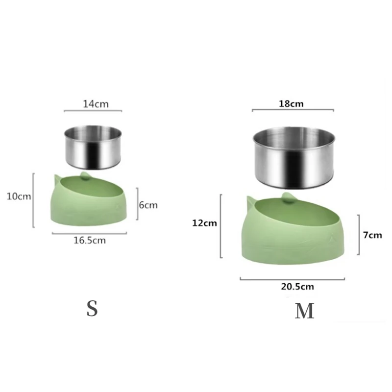 Миски для собак и кошек на 15 градусов милые чаши из нержавеющей стали кормления