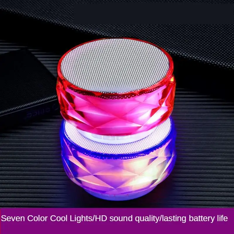 Speaker Colorful Light Wireless Bluetooth Subwoofer Small Steel Gun Card Instert Outdoor Mobile Phone Computer Loud | Электроника
