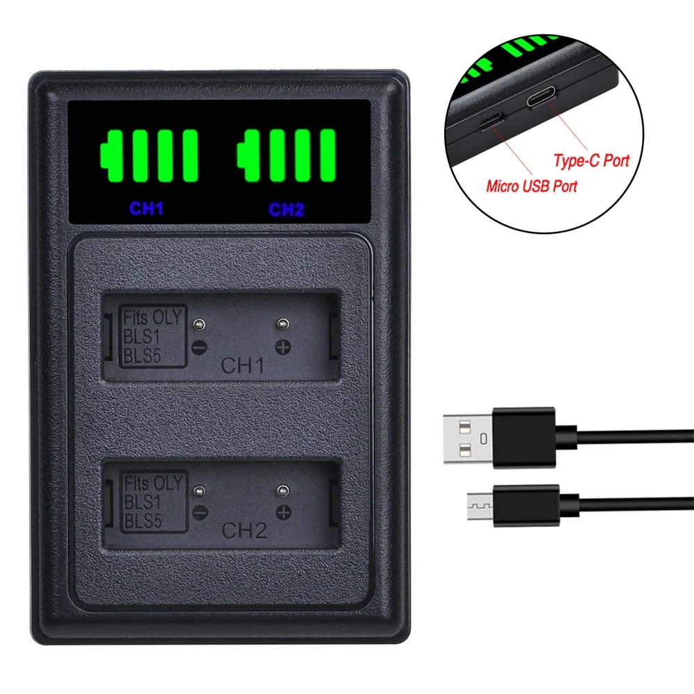 Зарядное устройство PS BLS1 для Olympus PS-BLS1 Pen E-P1 E-P2 E-P3 E-PL1 E -PL3 E-400 E-410 E-420 E-450