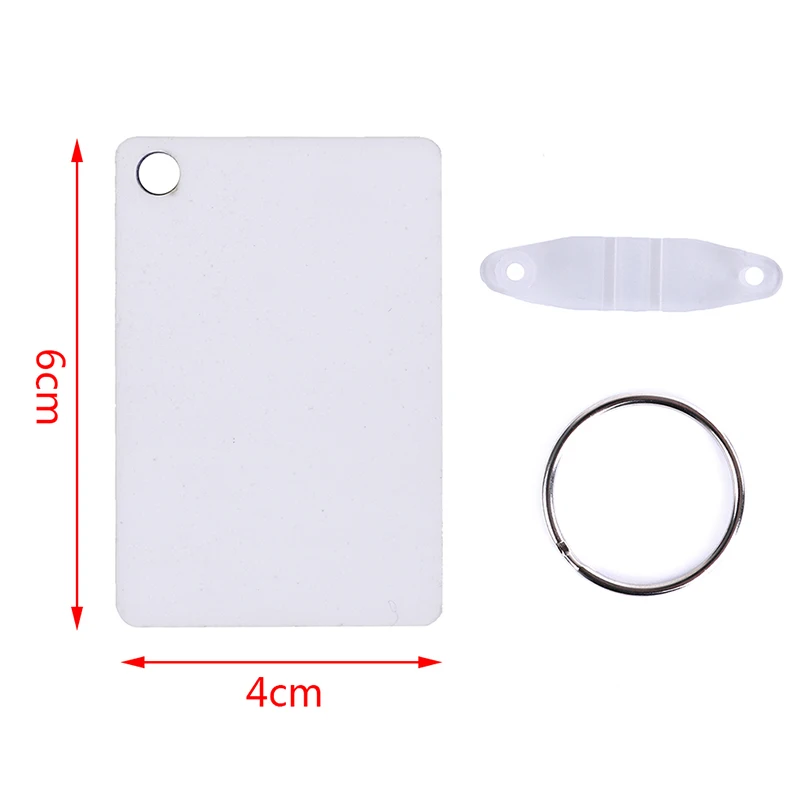 10PCS Wood Painting Key Ring Craft DIY Accessories Gift Rectangle White MDF Board Sublimation Printing Chains | Автомобили и