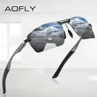 AOFLY брендовые дизайнерские поляризационные солнцезащитные очки для мужчин и женщин, мужские алюминиевые магниевые дужки, антибликовые солнцезащитные очки без оправы для водителей, мужские uv400