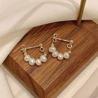 pearl beaded earrings female temperament high sense light luxury earrings autumn and winter 2021 new trendy earrings jewelry
