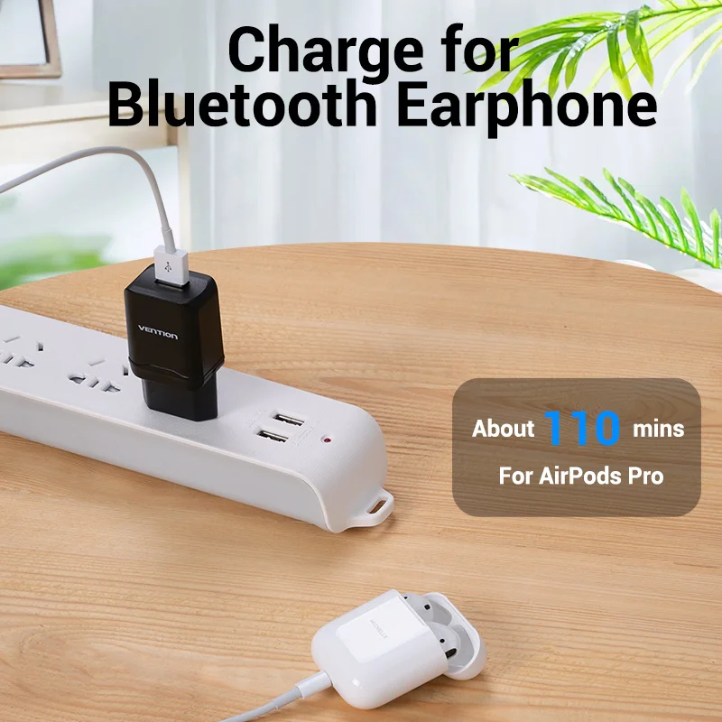 Vention 5V 2.1A USB Charger EU Wall Charger Adapter for iPhone X 8 ipad for Samsung S9 Xiaomi Huawei Fast Mobile Phone Charging