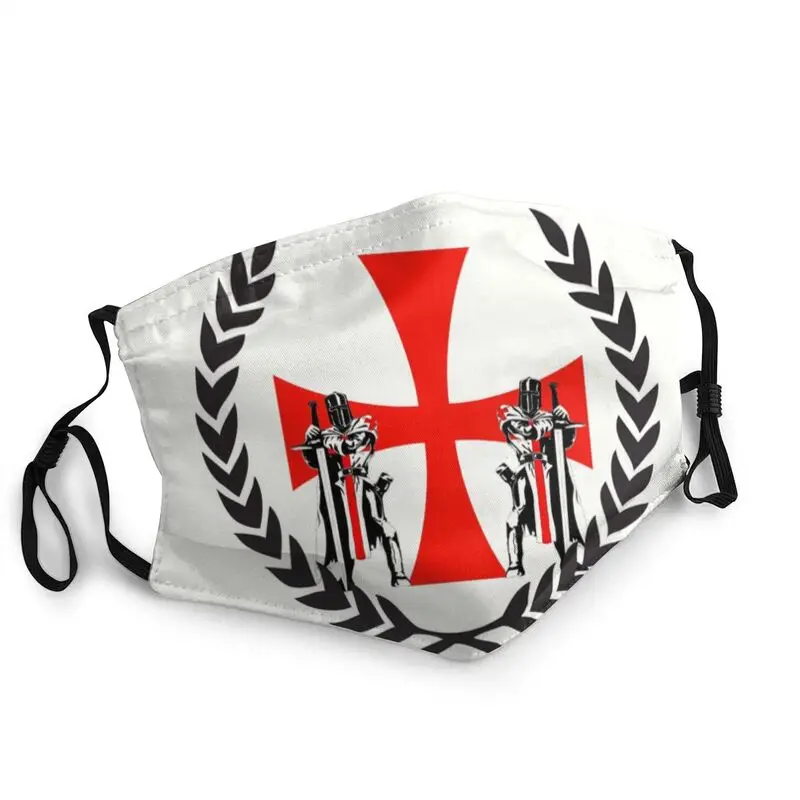 

Knights Templar Deus Vult Reusable Unisex Adult Face Mask Deus Vult Anti Haze Dust Protection Cover Respirator Mouth Muffle