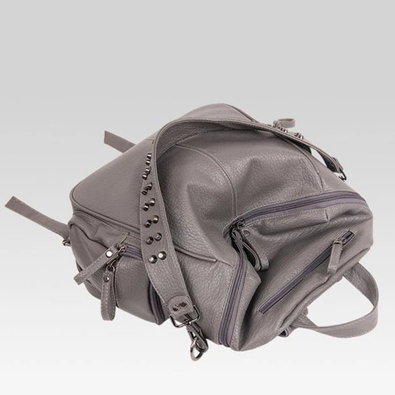 

Small Fresh Large Capacity Simple Rivet Tide Shoulder Bag women's Soft Leather Shoulder Bag