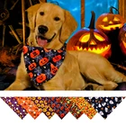 Бандана для домашних животных на Хэллоуин, моющаяся бандана для собаки, ошейник для щенка, бандана для собаки с черепом, аксессуары для собак