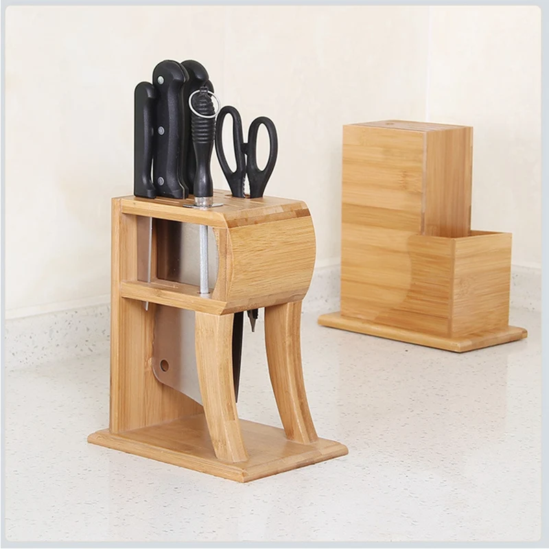 Кухонный бамбуковый держатель для ножей деревянная подставка кухонная