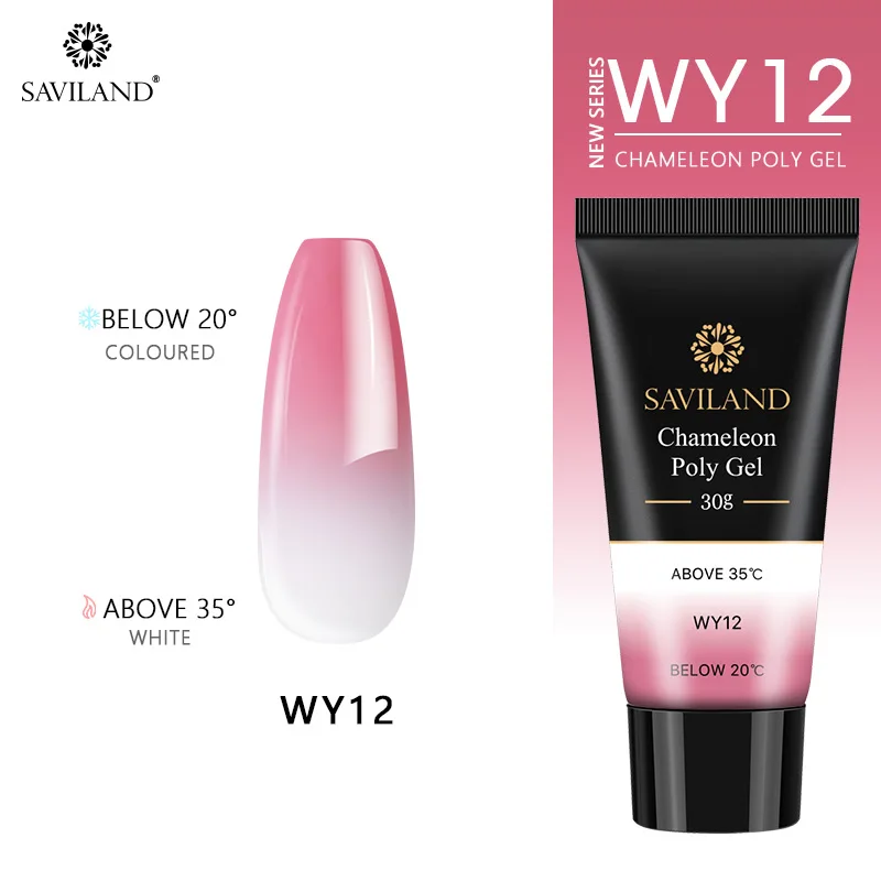 WY12 Saviland 30 г термо полигель для наращивания пальцев Кристальное желе полигель для ногтей Камуфляжный УФ светодиодный твердый гель акриловый строительный гель - Цвет: WY12