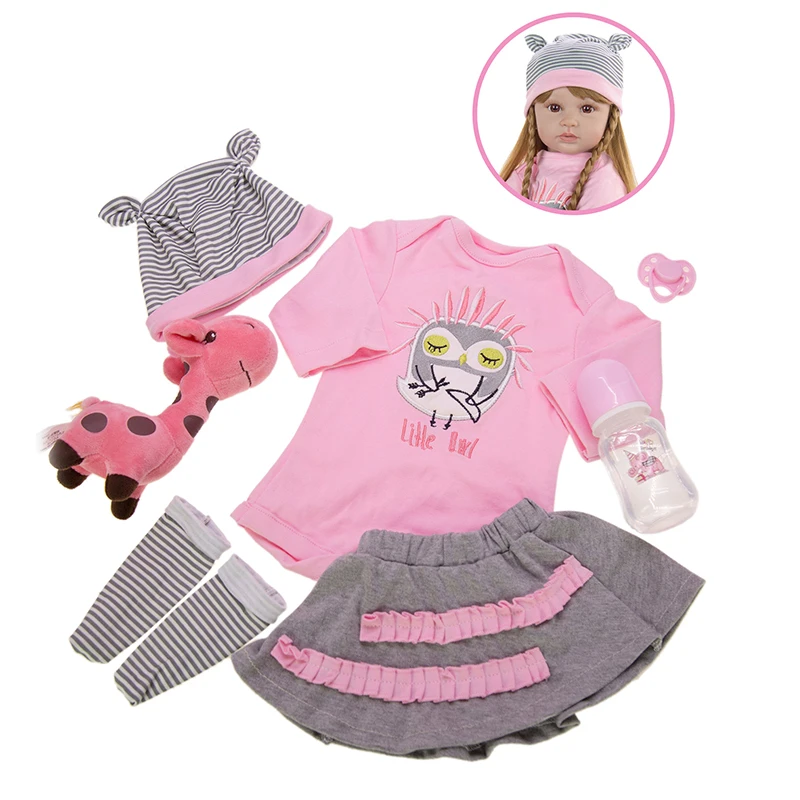 

60CM Cotton Body Bebes Reborn Baby Doll 24 Inch Babies Silicone Doll Reborn Girl Fashion Gifts For Kids Children Playmate