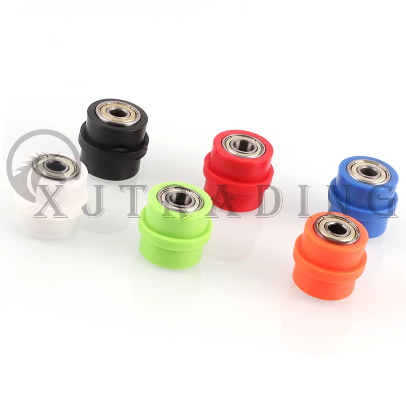 

6 Colors 8/10mm Concave Drive Chain Tensioner Pulley Roller Slider Wheel Guide For Dirt Street Bike Motorcycle Motocross