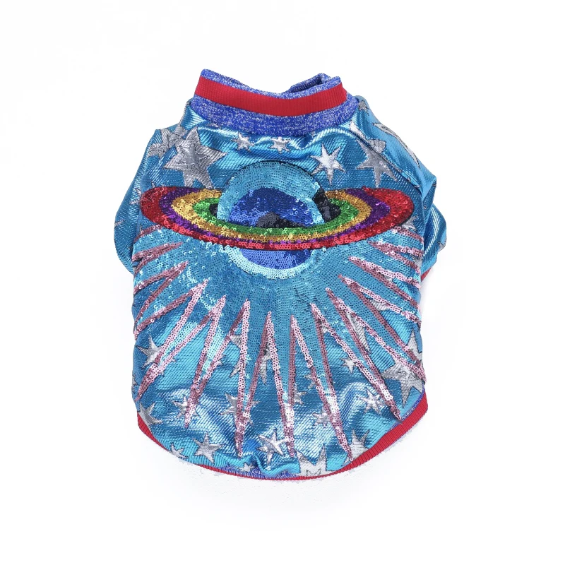 Куртка с вышивкой для собак пальто зимняя теплая одежда блестками Дизайнерская