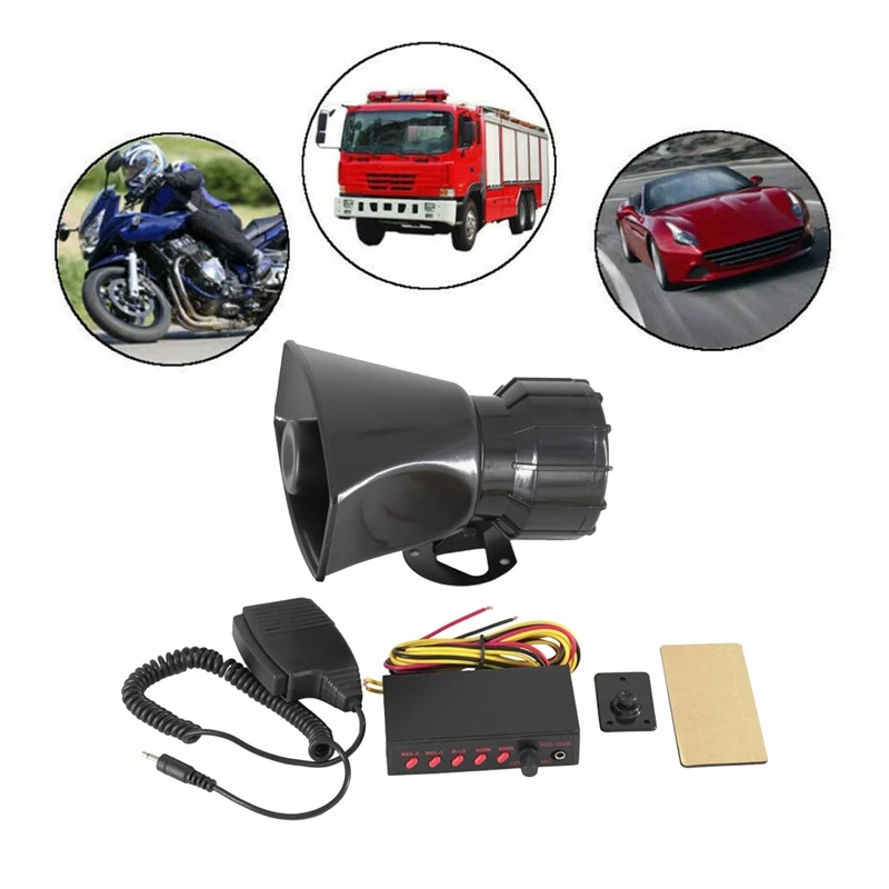 12 В полицейская сирена динамик 5 тонов звуковая Регулировка громкости