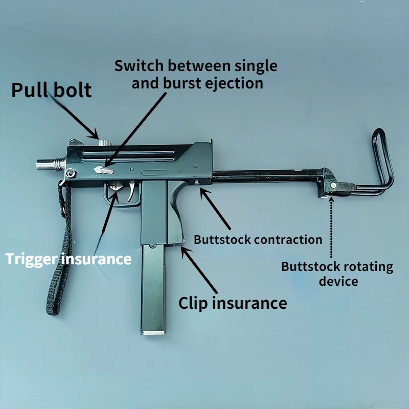 LLavero de modelo en miniatura M10 de la Segunda Guerra Mundial, modelo de pistola de sublimaci&oacute;n, aleaci&oacute;n de carcasa de Metal completa, no puede disparar, regalo, 1:2, 05, 2021-1