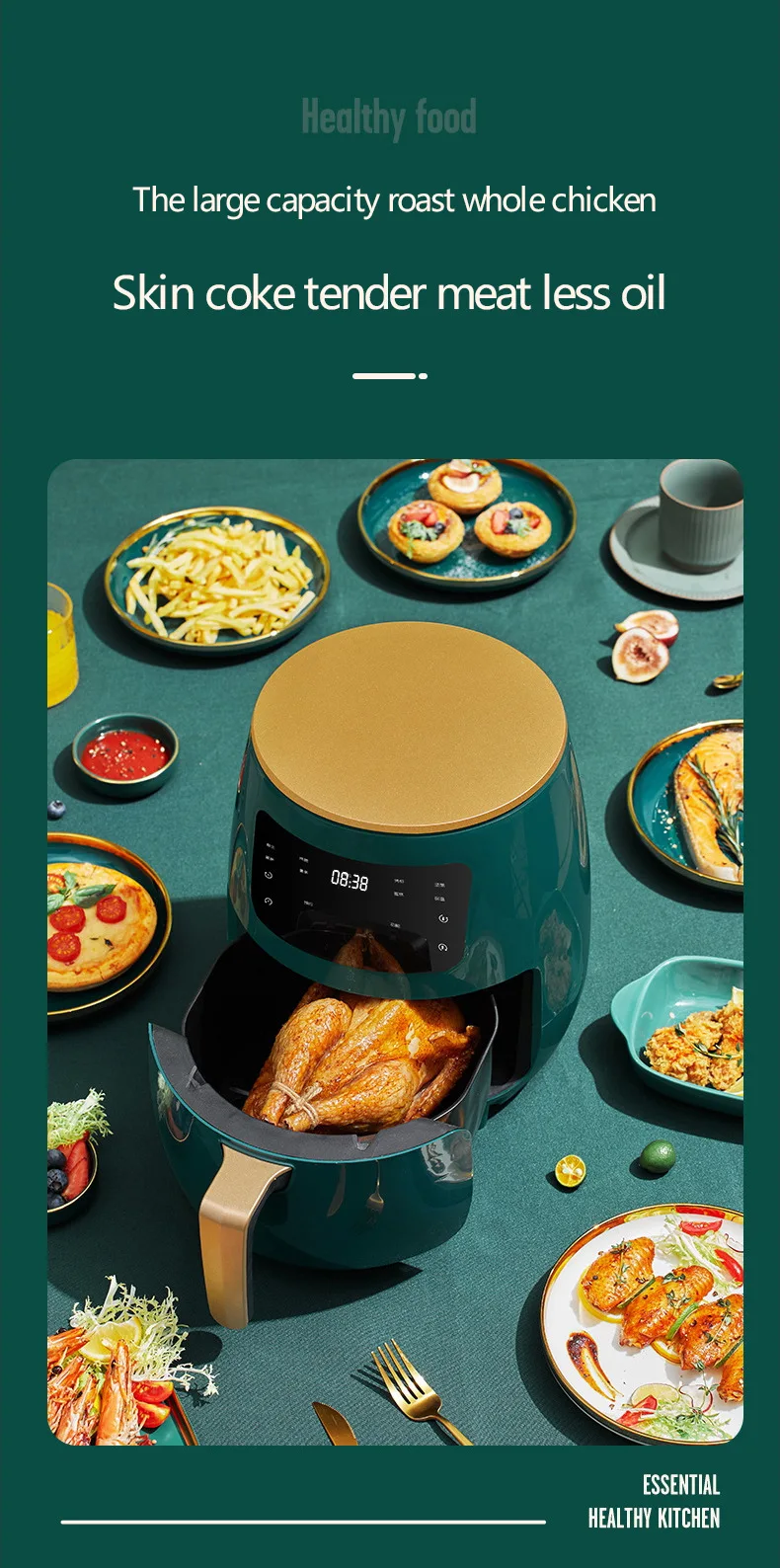 

4.5L Electric Air Fryer Without Oil 110V 220V Multifunction Health Deep Fryer Oven Toaster Hot air fryer Kitchen appliances