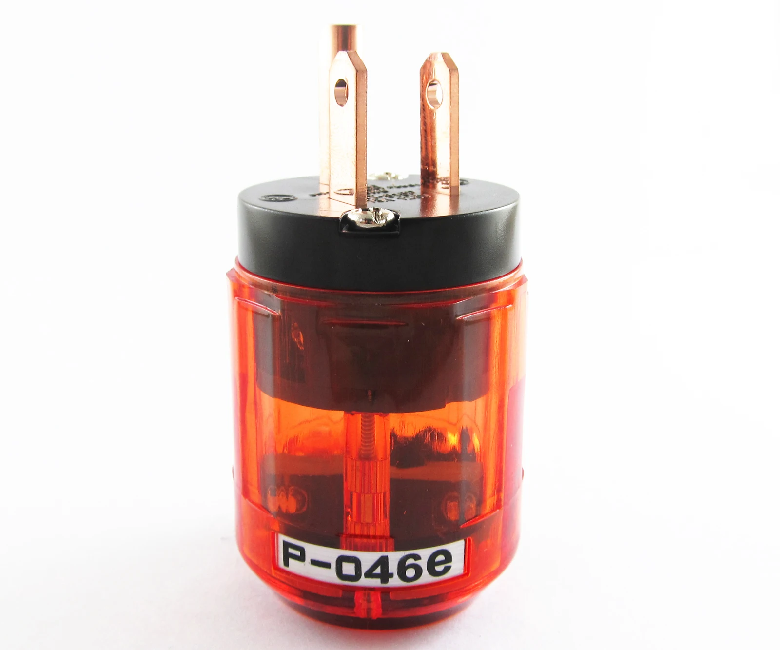 

1 шт., латунная стандартная трехконтактная вилка стандарта США, Штекерный разъем IEC для аудио, прозрачный, красный