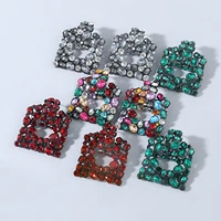 fashion metal rhinestone geometric earrings female popular exaggerated dangle earrings party accessories