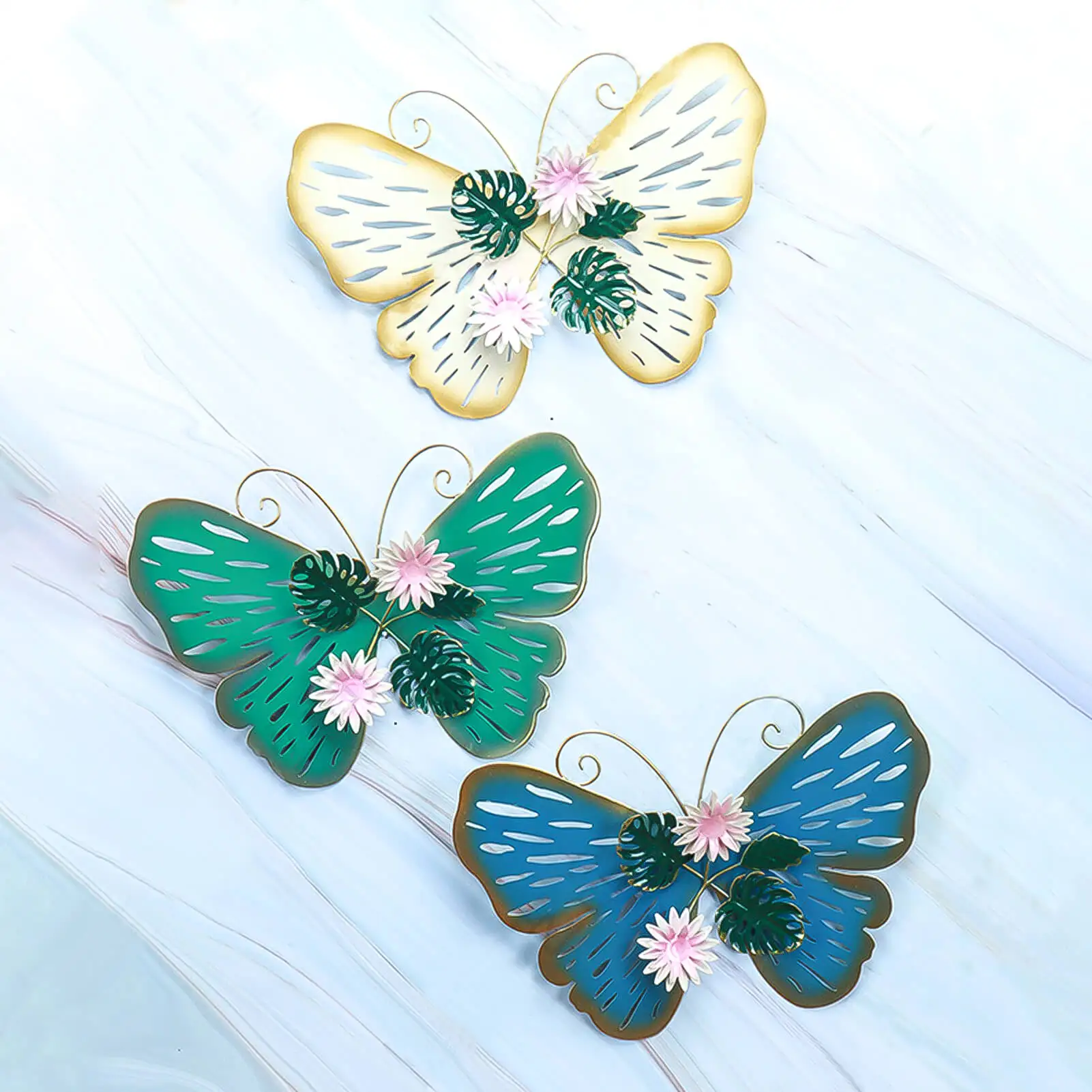 

Настенное железное художественное украшение с подвеской-бабочкой, изящное настенное украшение, настенное украшение для гостиной, фоновое ...