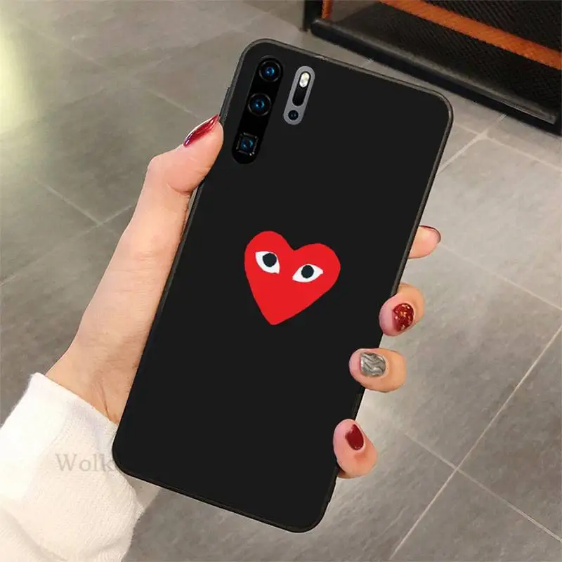 

PLAY Comme des Garcons Heart Phone Case For Huawei P10 20 30 40 lit 2017 pro SMART 2019 nax fundas cover