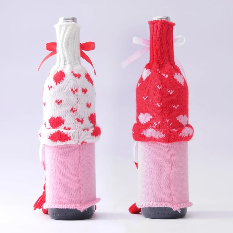 

Valentine's Day Swedish Gnome Champagne Wine Bottle Cover Bag Family Party Decor