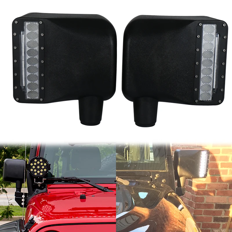 Зеркало заднего вида с черной крышкой и светодиодной подсветильник кой для Jeep