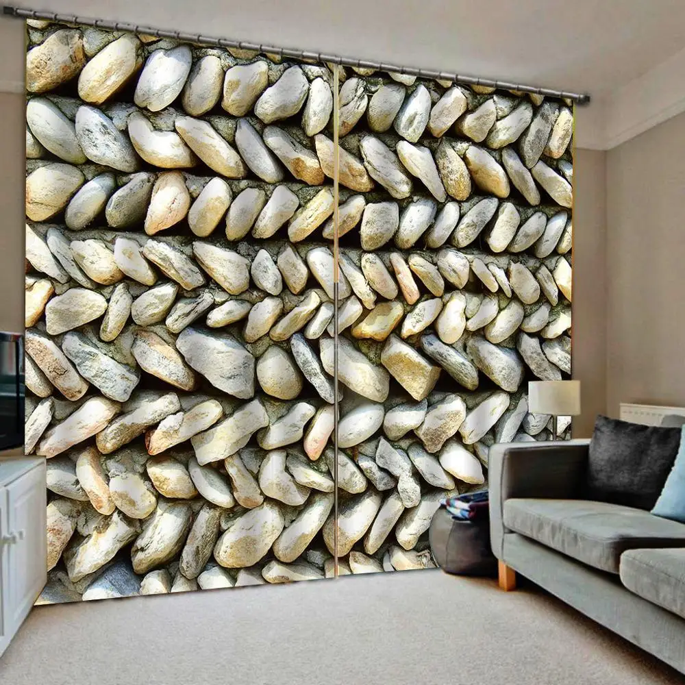 

Stone curtains Customized size Luxury Blackout 3D Window Curtains For Living Room personality curtains