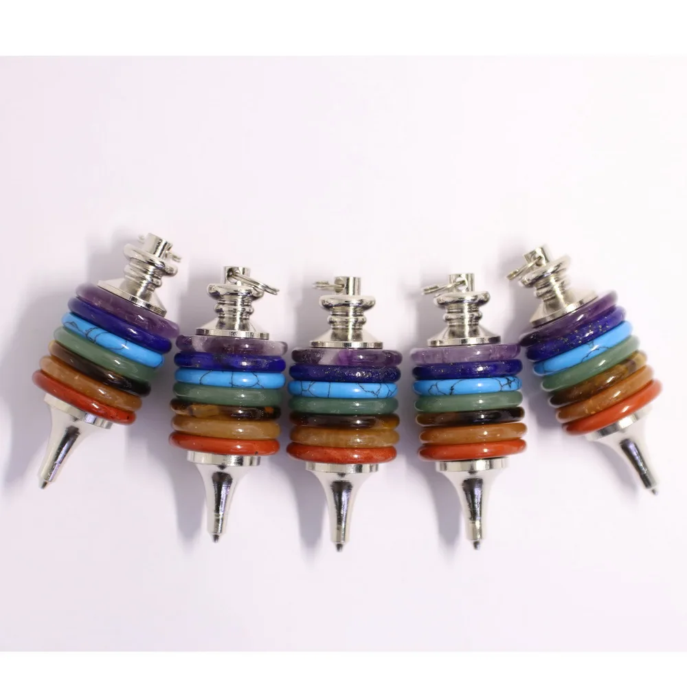 

semi-precious swing pendant with seven color stone,DIY jewelry findings