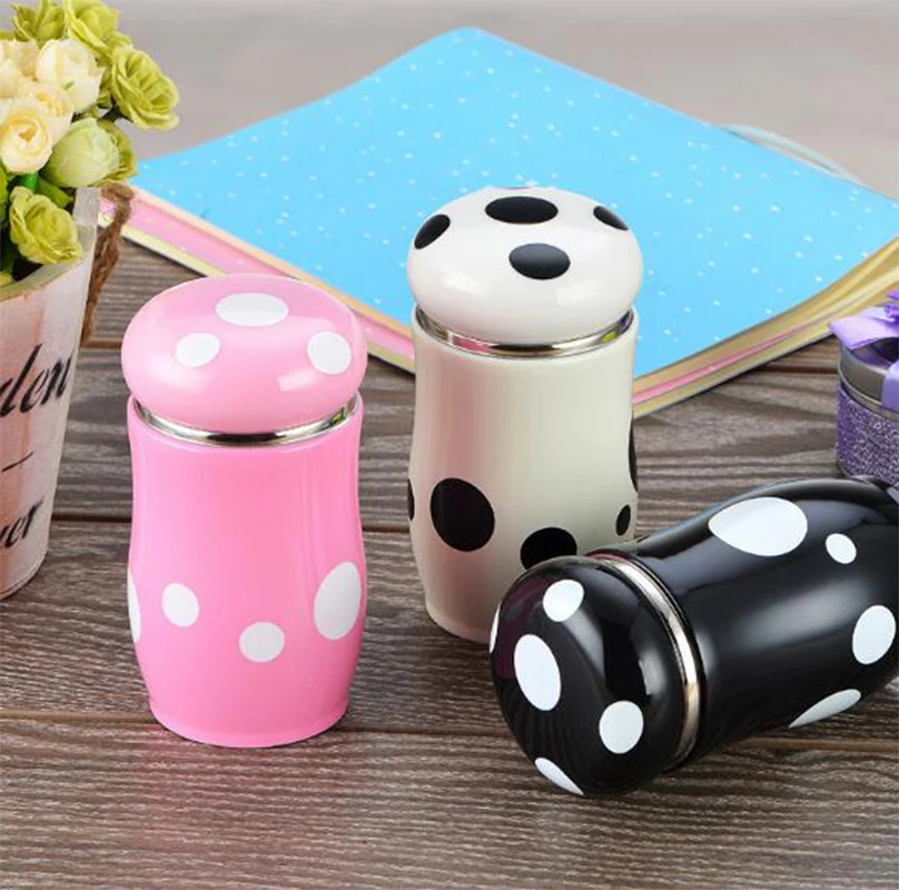 Посуда для напитков Симпатичный мини портативный термос чашка с мультяшным