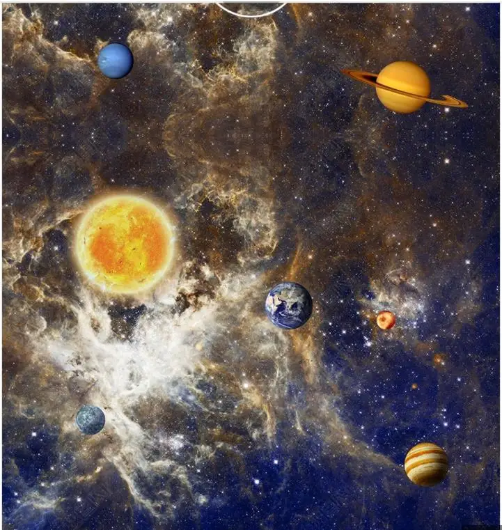 Custom ceiling wallpaper 3d mural living room Fantasy universe starry sky solar system | Обустройство дома