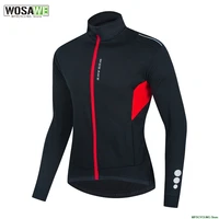 wosawe cycling jacket winter windproof water repellet reflective jacket warm men women mountain bike mtb jacket long jersey