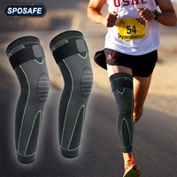 1pair sports compression leg sleeves with elastic straps extra long leg brace knee support for basketball football knee pain