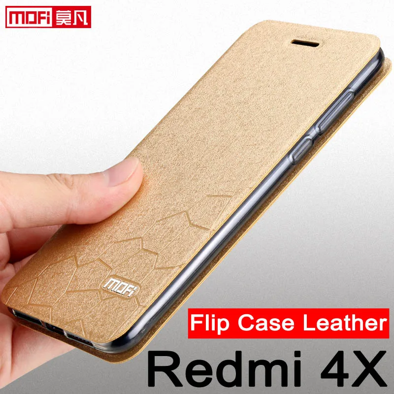 Флип для xiaomi redmi 4x чехол 5 0 mofi кожаный книги силиконовый роскошный блестящий