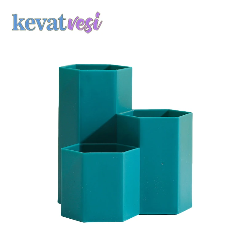 

3 Grid Cosmetic Brush Holder Makeup Brush Storage Box Desktop Storage Box Cosmetic Organizer Pen Holder Case