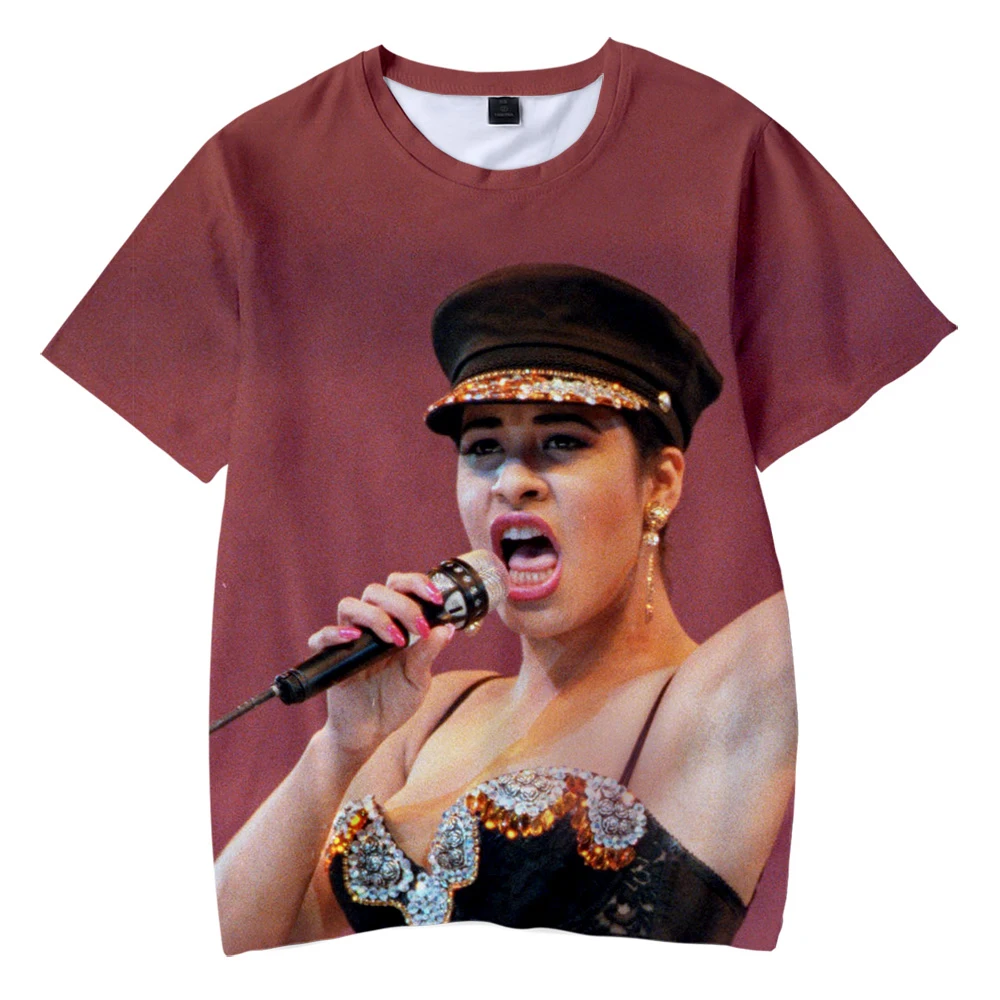 

Модная Милая Детская футболка с принтом «Selena quintanilla» для женщин и мужчин; Модные летние футболки с круглым вырезом и 3D принтом «Selena quintanilla»