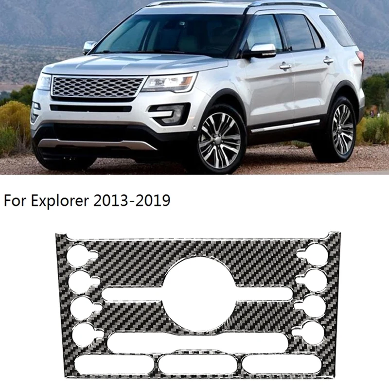 

Car Center Console CD Panel Trim for Ford Explorer 2013-2019 Carbon Fiber