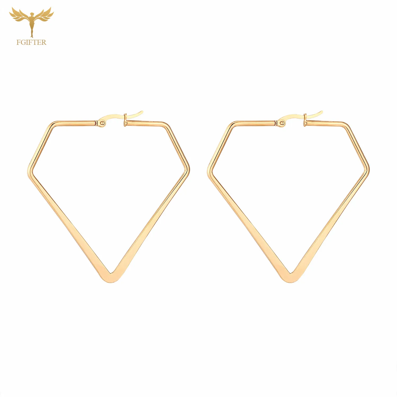 

Women's Statement Big Drop Earring Wide Geometric Pendant Bohemian Women's Jewelry Golden Stainless Steel Accessories