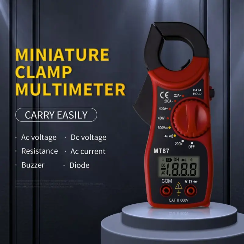 

Portable MT87 Digital Clamp Ammeter Multimeter With Measurement AC/DC Voltage Tester (AC Current) Resistance Multi Test