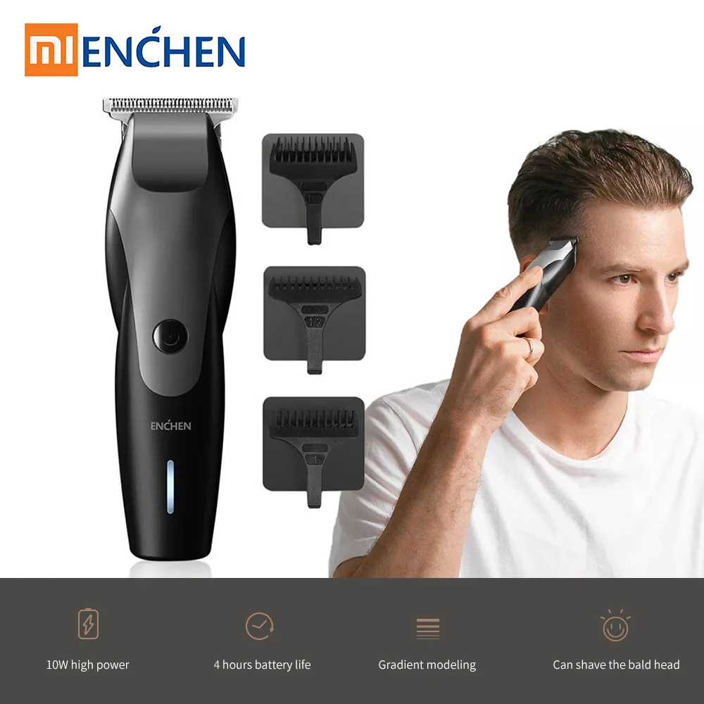 01 ENCHEN Boost USB электрическая машинка для стрижки волос Триммер две скорости Керамический Резак для волос быстрая зарядка триммер для волос для детей