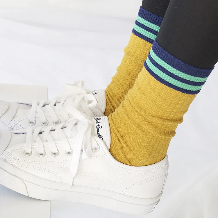 Женские хлопковые чулки с ворсом Женская длинная трубка модная дышащая