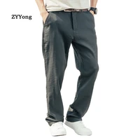 summer thin section fashion men casual trousers straight loose large size comfortable breathable elastic outdoor motion pants