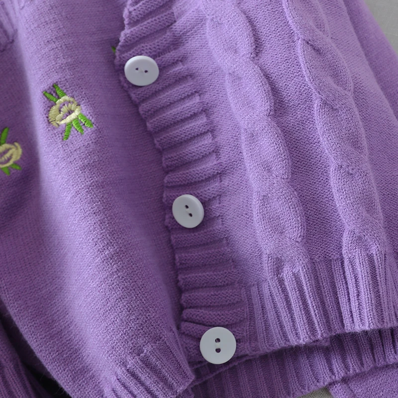 Женский свитер с вышивкой модный Свободный Повседневный укороченный топ в