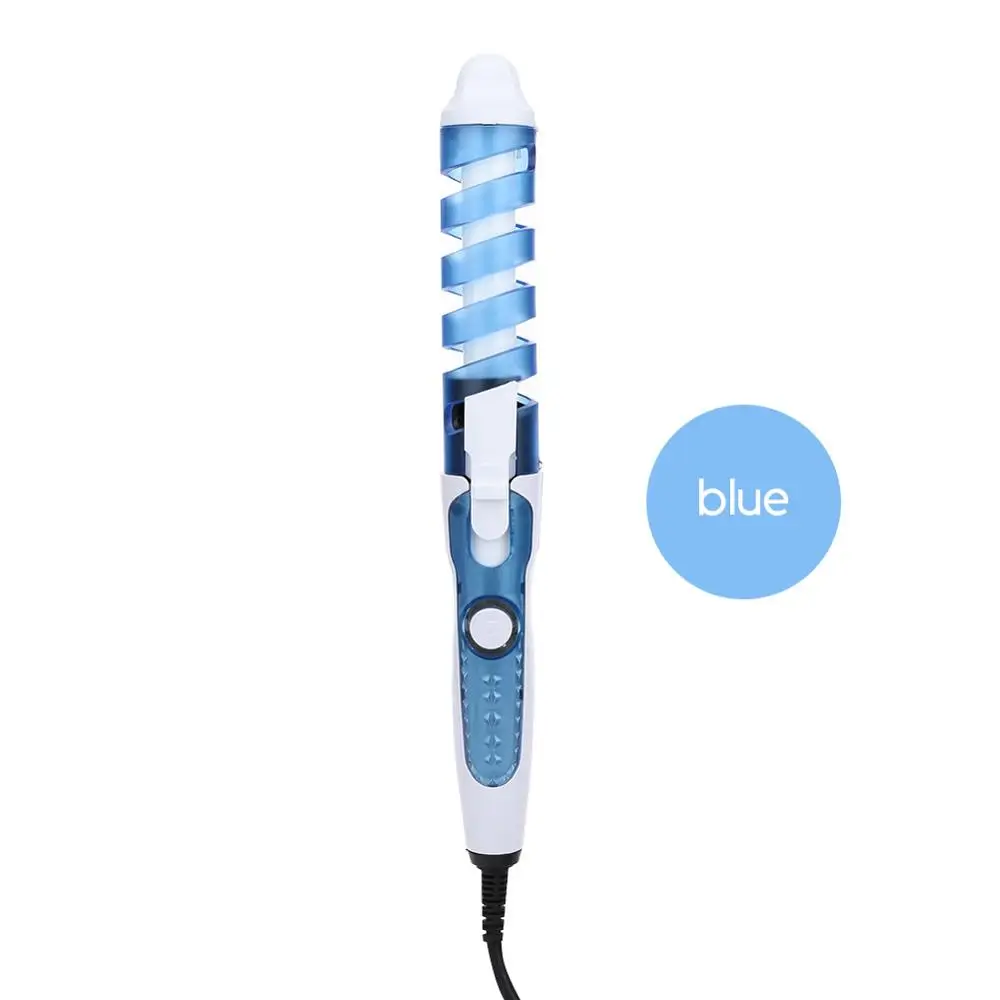Blue Portable Hair Curler Roller Spiral Curling Iron Salon Electric Hair Curler Beauty Curling Wand Professional Hair Styler Beauty S - Цвет: Blue