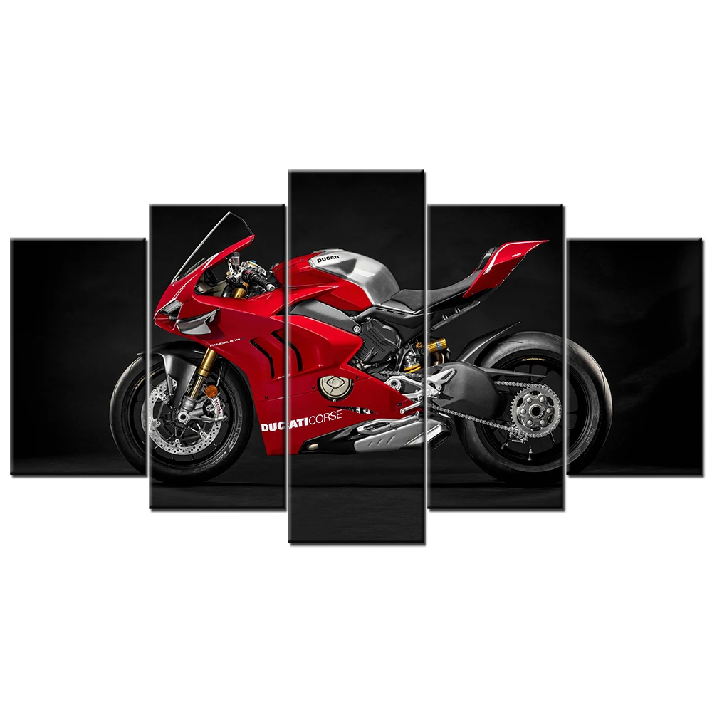 Ducati panigale V4 R гонка мотоцикл Холст Живопись 5 шт. стены Искусство HD Печать модульные