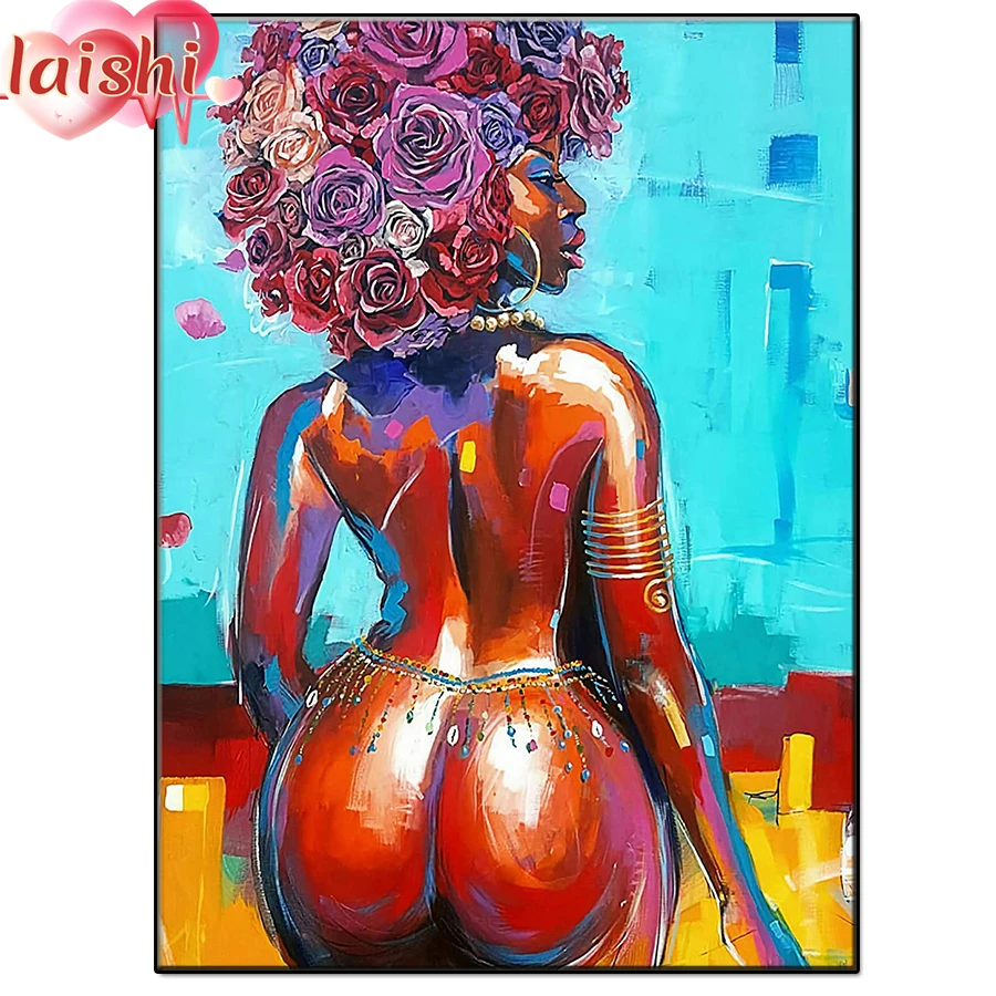 

5D DIY Fashion doodle afro woman Full Round Drill Diamond Painting Cross Stitch Kit Embroidery Craft Rhinestones home Decor