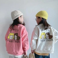 2021 autumn new cartoon print baby girl sweatshirt casual toddler long sleeve tops with mother sweatshirt family match clothes