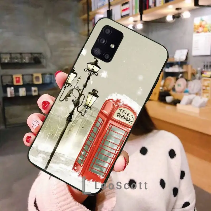 

RED TELEPHONE BOOTH PHONE BOX London Phone Case For Samsung A40 A31 A50 A51 A71 A20E A20S S8 S9 S10 S20 Plus note 20 ultra