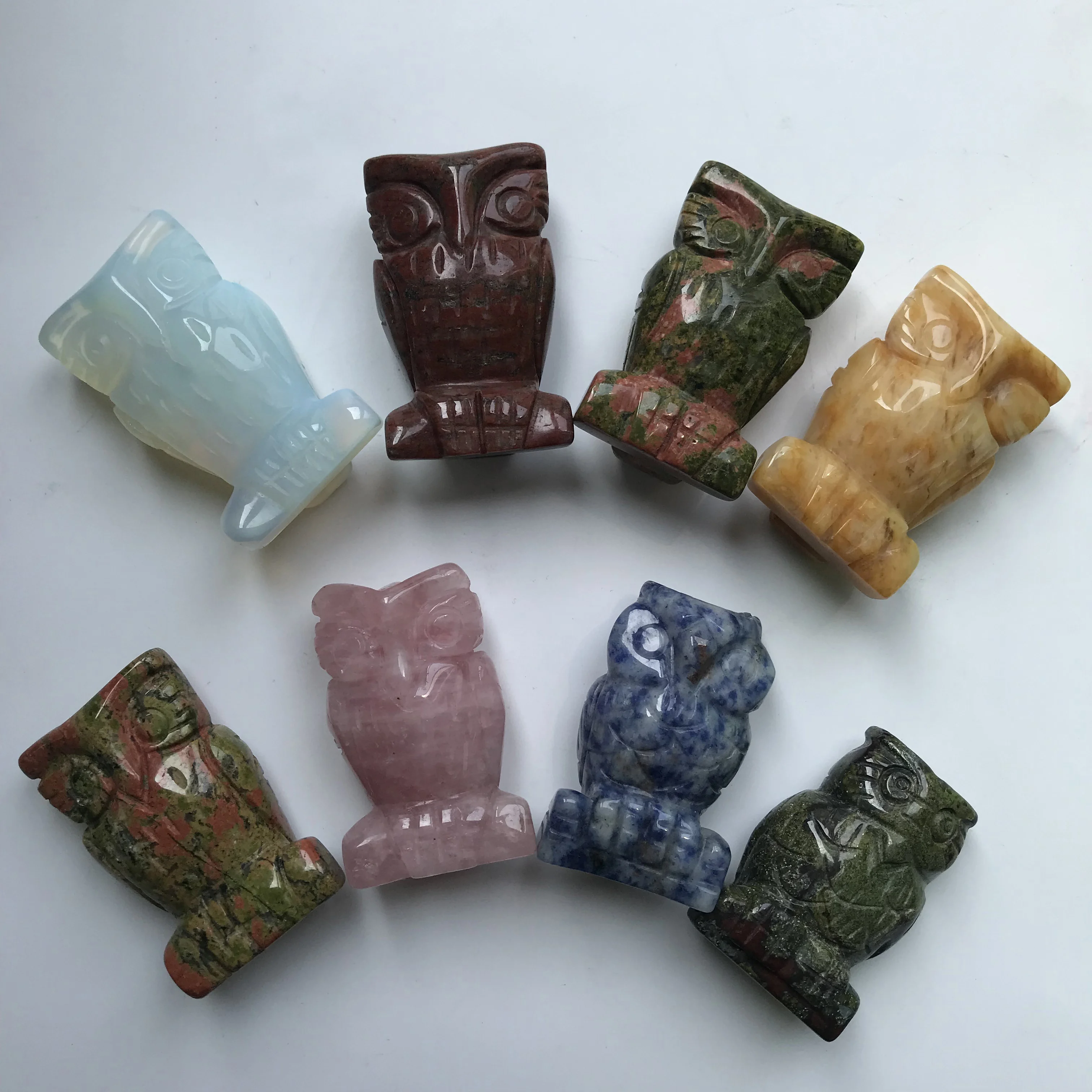 Высокое качество 2 дюйма натуральный различный ночной сова форма камня ручной